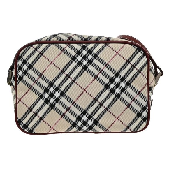 BURBERRY Logo Nova Check Shoulder Bag Canvas Leather Red Brown Japan 218-082525 - Picture 2 of 15